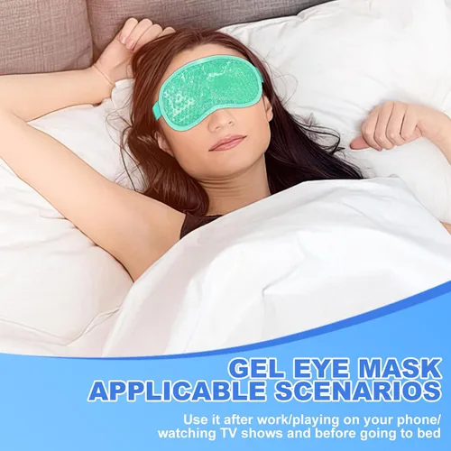 Vista 7 de candyfouse Paquete de 2 máscaras de ojos de enfriamiento en frío, cuentas de gel reutilizables para terapia fría caliente con respaldo de felpa
