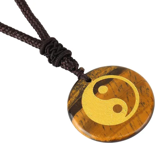 Vista 2 de Collar con colgante de símbolo taoísta de Tai Chi Yin Yang, cadena de amistad, regalo para mujeres y hombres, joyería de amuleto, Cristal, Sin tipo