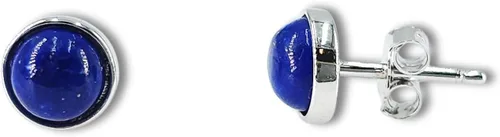 Vista 22 de Pendientes naturales de 0.236 in con chapado en oro blanco sobre plata de ley, bisel cabujón de piedras preciosas regalo de joyería para ella