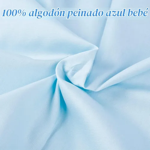 Vista 3 de The Yard, tela de algodón azul bebé de 2 yardas, tela de popelina de algodón natural, 59 pulgadas de ancho, tela 100% algodón, muselina bordada