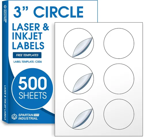 Vista 24 de Etiquetas circulares de 0.75" para láser y inyección de tinta, Spartan