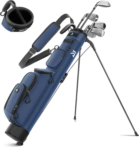 Vista 11 de Dragon Tiger Origin Lightweight Sunday Golf Bag, Small Golf Bag with Stand Negro