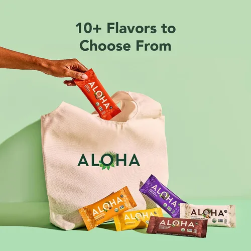 Vista 5 de ALOHA Barras de proteínas orgánicas a base de plantas, chocolate de coco y almendra, barras de 1.98 onzas (paquete de 12)
