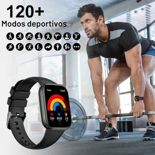 Vista 4 de Smart Watch with Call/Dial, Bluetooth Call, 1.75" HD Fitness Tracker, Black