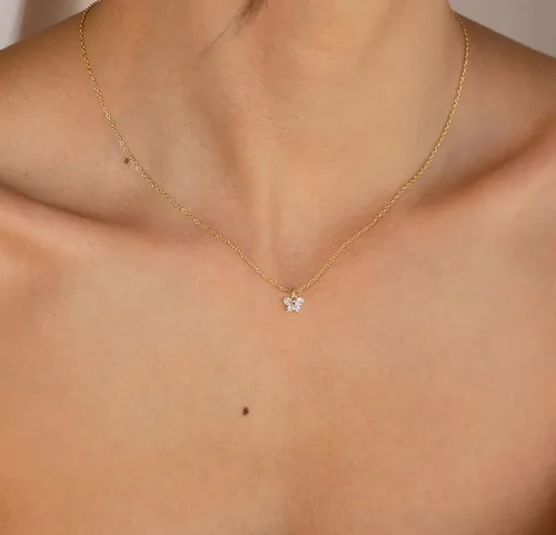Vista 2 de Dainty Necklace for Women, 14K Gold Plated Elephant Bee Cat Dog Bear Necklace Cute Necklaces Simple Gold Necklace