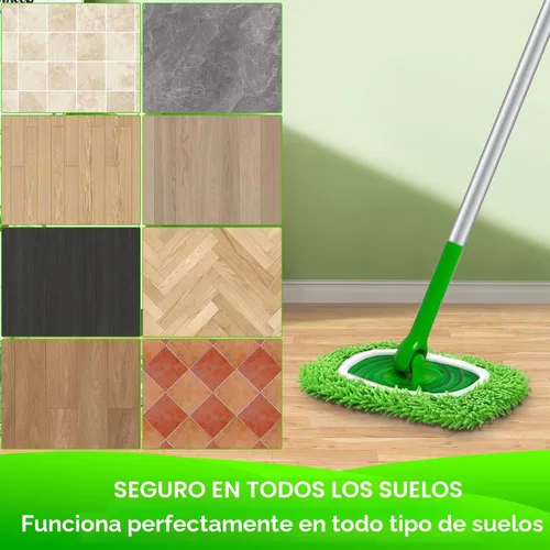 Vista 5 de Almohadillas de microfibra reutilizables para trapeador Compatibles con Swiffer Sweeper - Paquete de 4 paños de barrido en seco y paños de trapeo