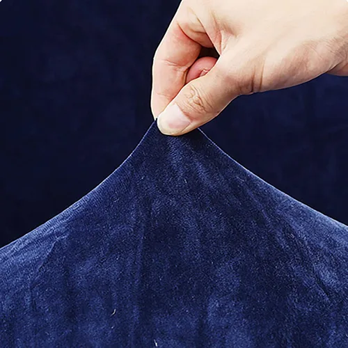 Vista 3 de Funda elástica para sofá en forma de L, de terciopelo de 1, 2, 3, 4 asientos, funda suave para sofá (azul, 1 asiento de 35-55 pulgadas)