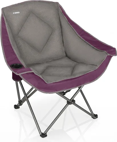 Vista 10 de Silla de Campamento Plegable CAMPHILL, Silla de Camping Portátil Extra Grande con Portavasos, Silla de Césped Resistente Acolchada para Camping