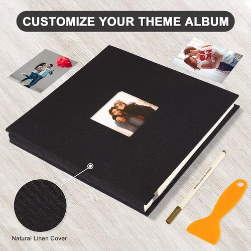 Vista 4 de Álbum de fotos autoadhesivo con páginas adhesivas para manualidades, álbumes de fotos magnéticos para fotos de 4x6, 5x7, 8x10, páginas adhesivas