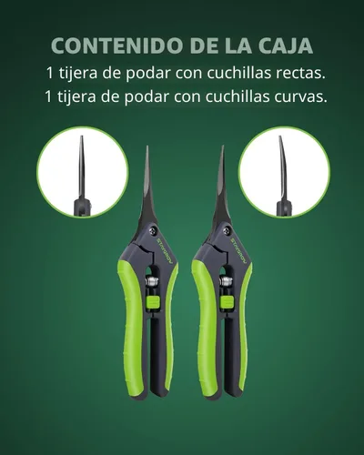 Vista 5 de 2 tijeras de podar de 6.5 pulgadas para jardinería, tijeras de jardín ultra afiladas para cortes precisos, cortadores de bonsái de acero inoxidable