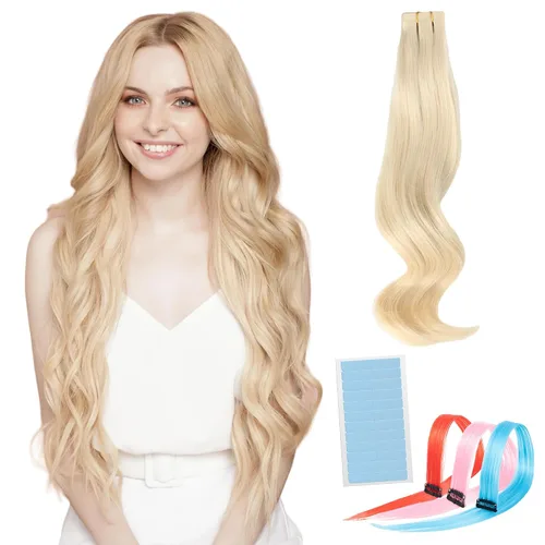 Vista 16 de WIGI 3 clips de cabello humano con reflejos, champán de 24 pulgadas #18A/60 Champaign Highlight