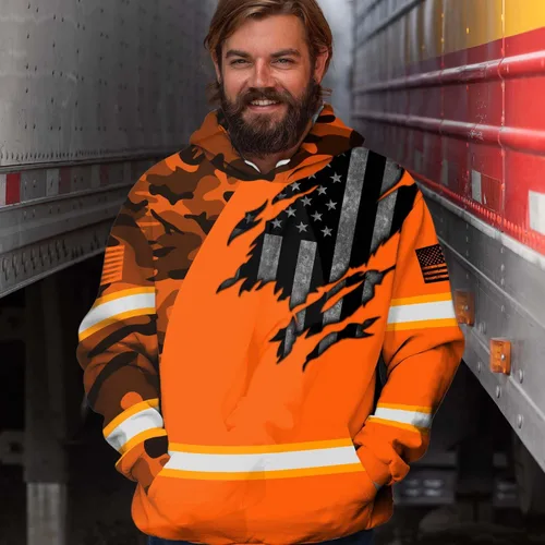 Vista 6 de Ropa de trabajo de seguridad con nombre personalizado de alta visibilidad para trabajadores, corredores, camioneros, patrióticos