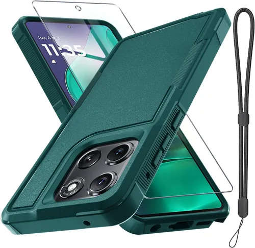 Vista 43 de Funda compatible con Moto G 5G 2024, cuerpo completo, resistente, resistente, a prueba de golpes, con correa de cordón, protector de pantalla