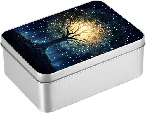 Vista 19 de Caja de lata de metal con tapa, contenedor de almacenamiento rectangular vacío de hojalata, estuche de lata portátil ligero para manualidades