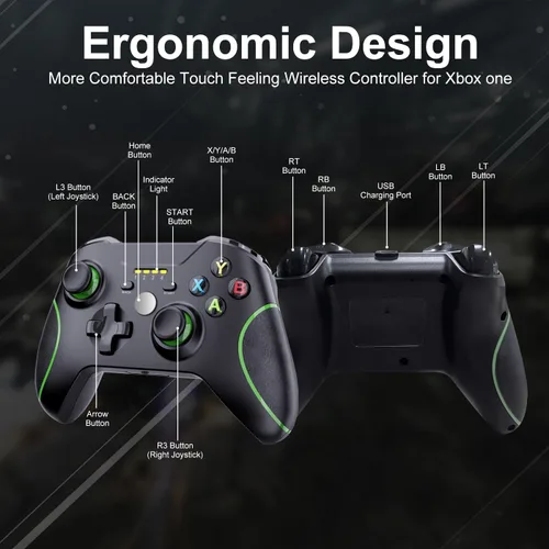 Vista 7 de Xbox One Controller, 2.4GHz Wireless Xbox Controller with 3.5mm headphone Audio Jack, Xbox One Replacement Controller with Built-in 800mAh Battery