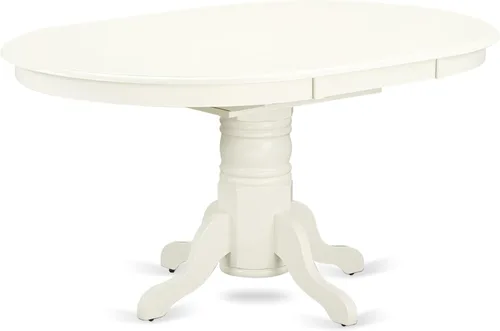 Vista 3 de East West Furniture AVGR5-LWH-W - Juego de comedor de 5 piezas para 4 personas, incluye una mesa de comedor ovalada con hojas de mariposa y 4 sillas
