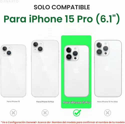 Vista 2 de ORNARTO Funda compatible con iPhone 15 Pro de 6.1 pulgadas, silicona líquida de 3 capas cubierta completa de goma de gel suave, funda protectora
