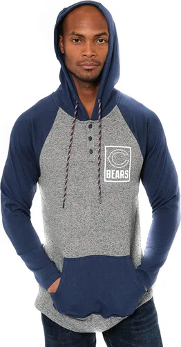 Vista 22 de Ultra Game - Sudadera con capucha de vellón para hombre con cuello Henley de la NFL Negro