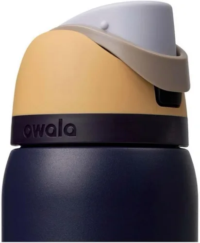 Vista 3 de Owala FreeSip - Botella de agua de acero inoxidable, Royal Seas, 32 onzas