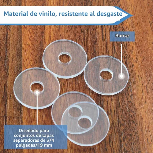 Vista 3 de Paquete de 10 arandelas transparentes de 3/4 pulgadas para manija de puerta de ducha, junta transparente, junta de plástico transparente