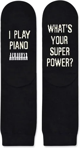 Vista 3 de sockfun Calcetines divertidos, regalos musicales, regalos de piano para mujeres, hombres y adolescentes, regalos para pianistas, amantes del piano