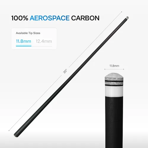 Vista 5 de PEARSON Carbon Clear 2 Shaft – 29” Carbon Fiber Low Deflection Pool Cue Shaft with Clear Ferrule & American Assassin Tip – 11.8mm or 12.4mm – Pro
