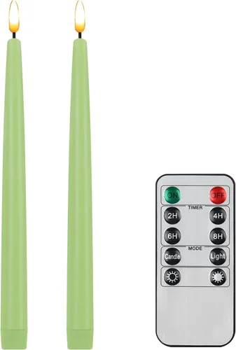 Vista 16 de CVHOMEDECO. Velas cónicas sin llama con control remoto de 10 teclas, velas LED parpadeantes con mecha 3D, funciona con pilas, velas de cera real