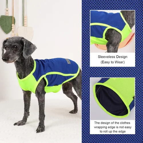 Vista 3 de Paquete de 2 ropa para perro, camisas para perros pequeños, chaleco de secado rápido para perros y niñas, camiseta para cachorros con tira Verde
