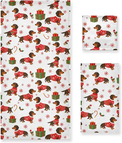 Vista 17 de Pfrewn Juego de 3 toallas de baño de Navidad con flamenco tropical, palmera y cangrejo, toallas de baño, suaves y absorbentes, toallas de mano