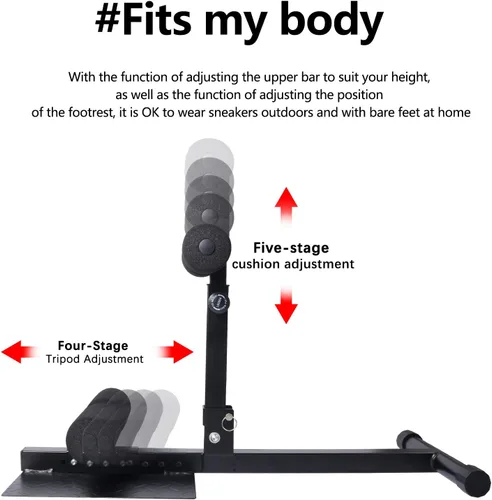 Vista 5 de INNOLIFE Sissy Squat Machine Adjustable Height, Protective Foam Thick Steel Fitness Home Gym