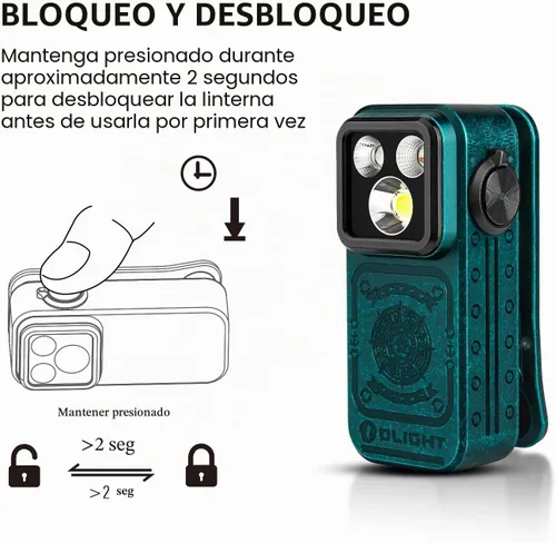 Vista 9 de OLIGHT Oclip Pro S EDC Linterna con clip, 600 lúmenes tipo C recargable con LED blanco, UV y RGB, luces de flash magnéticas para trabajo
