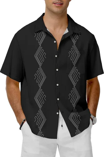 Vista 22 de KYKU Hawaiian Shirt for Men: Tropical Summer Beach Short Sleeve Button Down Shirt with Pocket