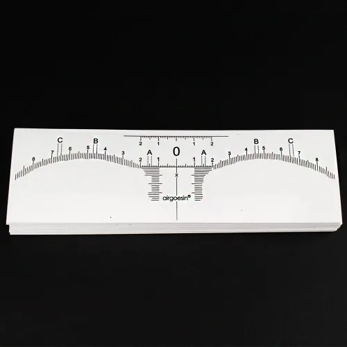 Vista 3 de 50 unids desechables adhesivo para cejas microblading regla guía cinta adhesiva tatuaje plantilla medida herramienta de belleza