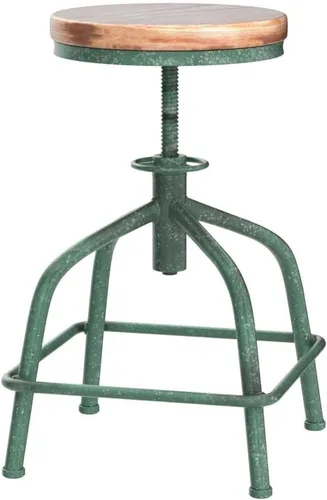 Vista 5 de Topower Taburete de cocina de granja, taburete de mostrador industrial, asiento redondo decorativo de cocina estándar, taburetes de bar giratorios