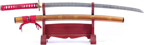 Vista 8 de Espada samurái japonesa funcional forjada a mano de la hoja de Katana, metal real 41 pulgadas de espiga completa