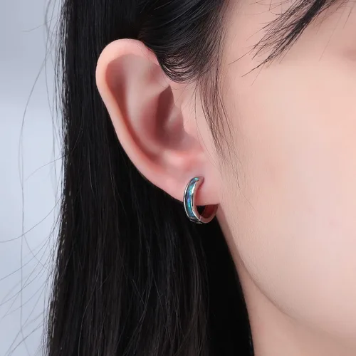 Vista 140 de CiNily Aretes Huggie de ópalo con bisagras, chapados en oro, hipoalergénicos, pequeños aretes de aro para mujeres, adolescentes, niñas, hombres