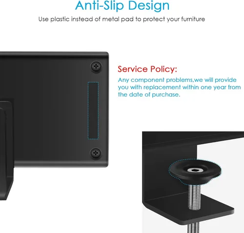 Vista 2 de CCCEI Regleta de alimentación de escritorio con puerto de carga rápida USB C de 20W, Protector contra sobretensiones blanco de 800J con abrazadera
