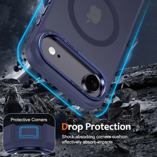 Vista 1152 de Anuck - Funda magnética para iPhone 11 compatible con MagSafe, carcasa trasera mate translúcida dura, borde de TPU, delgada, resistente a impactos