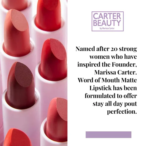 Vista 3 de Carter Beauty By Marissa Carter - Lápiz labial de boca en boca, color intenso con un acabado mate suave, se puede utilizar con tinte de labios