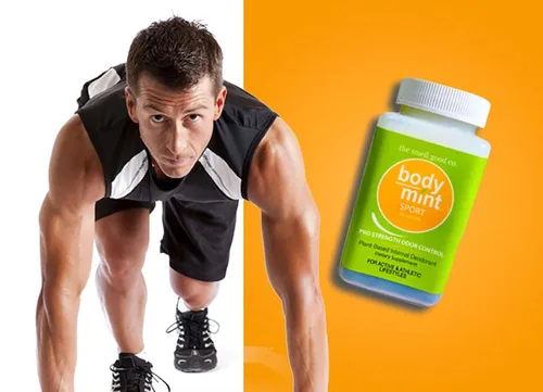 Vista 3 de Body Mint Sport Suplemento desodorizante de clorofila extra fuerte para frescura de cuerpo completo, desodorante interno a base de plantas sin