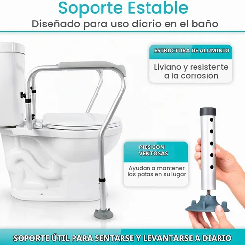 Vista 7 de Armazón de seguridad para ancianos, minusválidos y discapacitados de VIVE, pasamanos de seguridad, peso ajustable