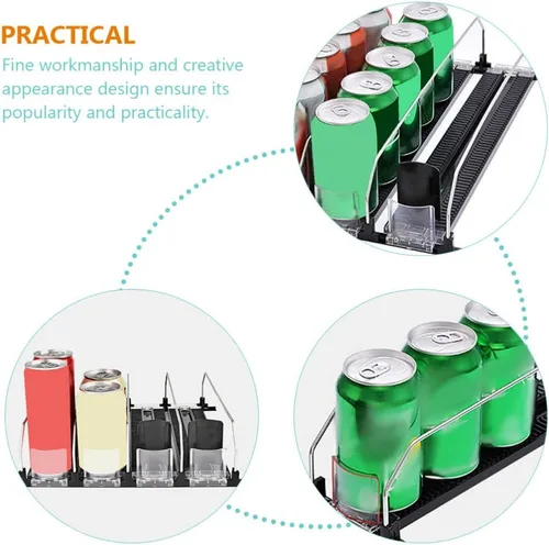 Vista 5 de Zerodeko Bebidas Bebidas Estante Botella Deslizante Organizador Tienda Empujador de Bebidas Máquina Vendedora+Máquinas Empujador de Bebidas Máquina