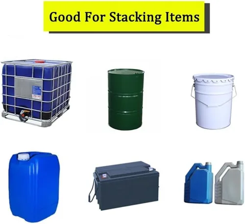 Vista 4 de Industrial Spill Containment Pallet Tray - 2Pc Modular Sump with Drain & Grating Heavy-Duty Bucket Tray for Sliquid Storage/Yellow-1Pcs/121 * 61 *