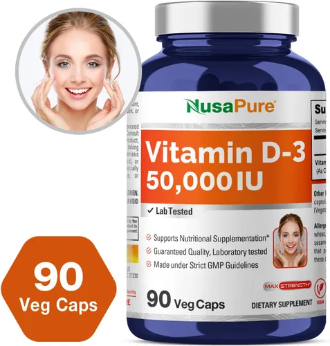 Vista 4 de NusaPure Vitamina D3 50,000 UI 90 Cápsulas Vegetales (sin OGM)