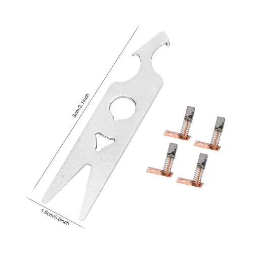 Vista 7 de Juego de 2 pares de llaves de cepillo de carbono, accesorios de pieza de repuesto para taladro de uñas, incluye cepillo de carbono y llave