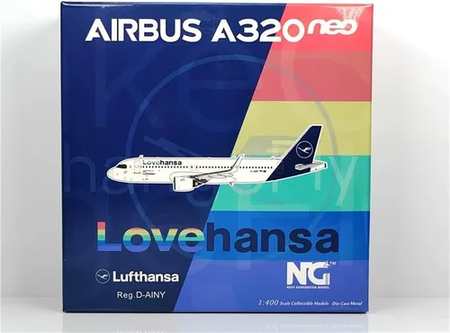 Vista 8 de ACE HOBBY NG Models Lufthansa para Airbus A320 D-AINY Lovehansa 1:400 modelo de avión preconstruido