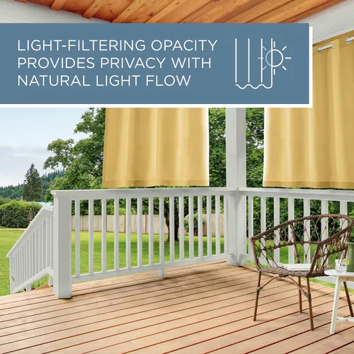 Vista 171 de TOWN & COUNTRY BASICS Cabana Cortinas Sólidas de Peso Pesado para Interiores y Exteriores, Opacidad de Filtrado de Luz con Parte Superior de Ojales