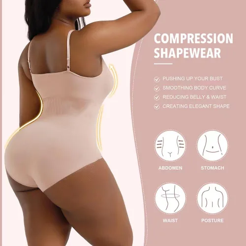 Vista 4 de Body moldeador para mujer con control de abdomen sin costuras
