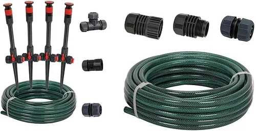 Vista 7 de Eden 98063 Sistema de riego de jardín con diseño flexible multiajustable y manguera de jardín de goma 94051 y rociador de jardín de diseño flexible