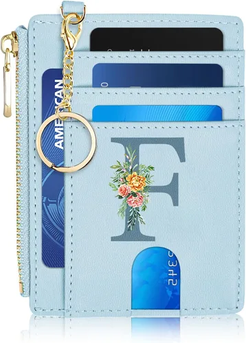 Vista 37 de Tarjetero para mujer minimalista y delgado con bolsillo frontal, bloqueo RFID, cartera compacta con ventana para identificación y bolsillo